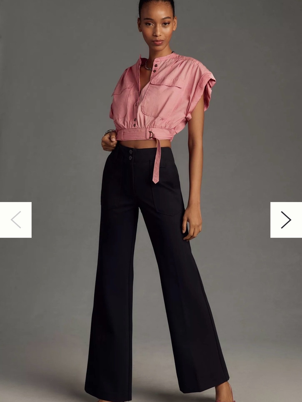 Anthropologie Maeve The Naomi Ponte Wide-Leg Flare Pants Black Size 12 Tall